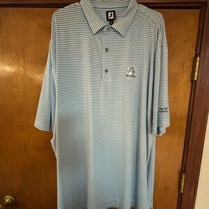 FootJoy Men's Light Blue Striped Polo